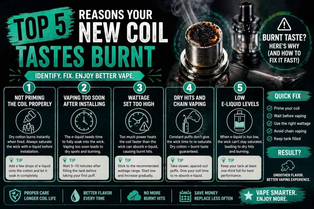 Top 5 Reasons Your New Coil Tastes Burnt