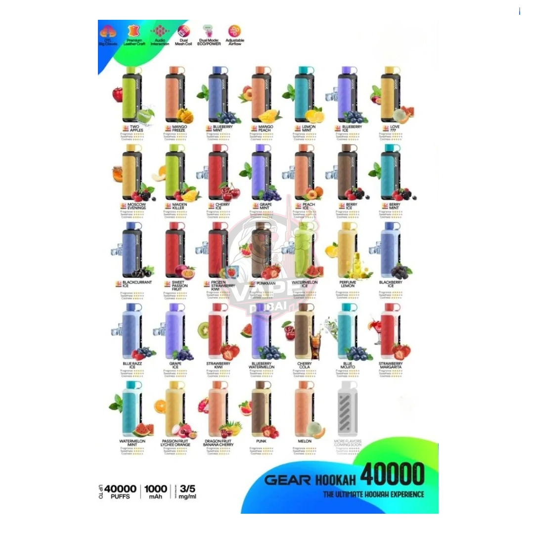 vozol gear hookah 40000 puffs