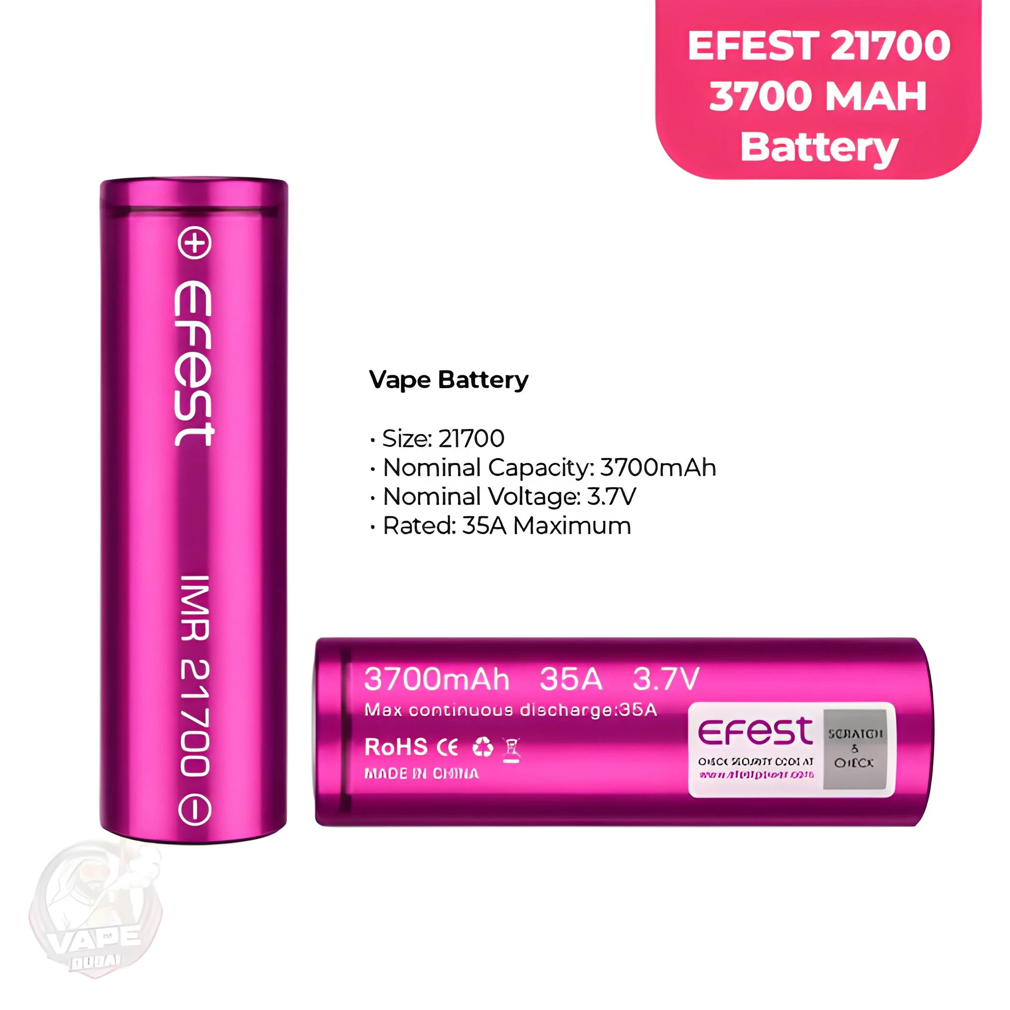 Efest 21700 Vape Battery 2100mAh