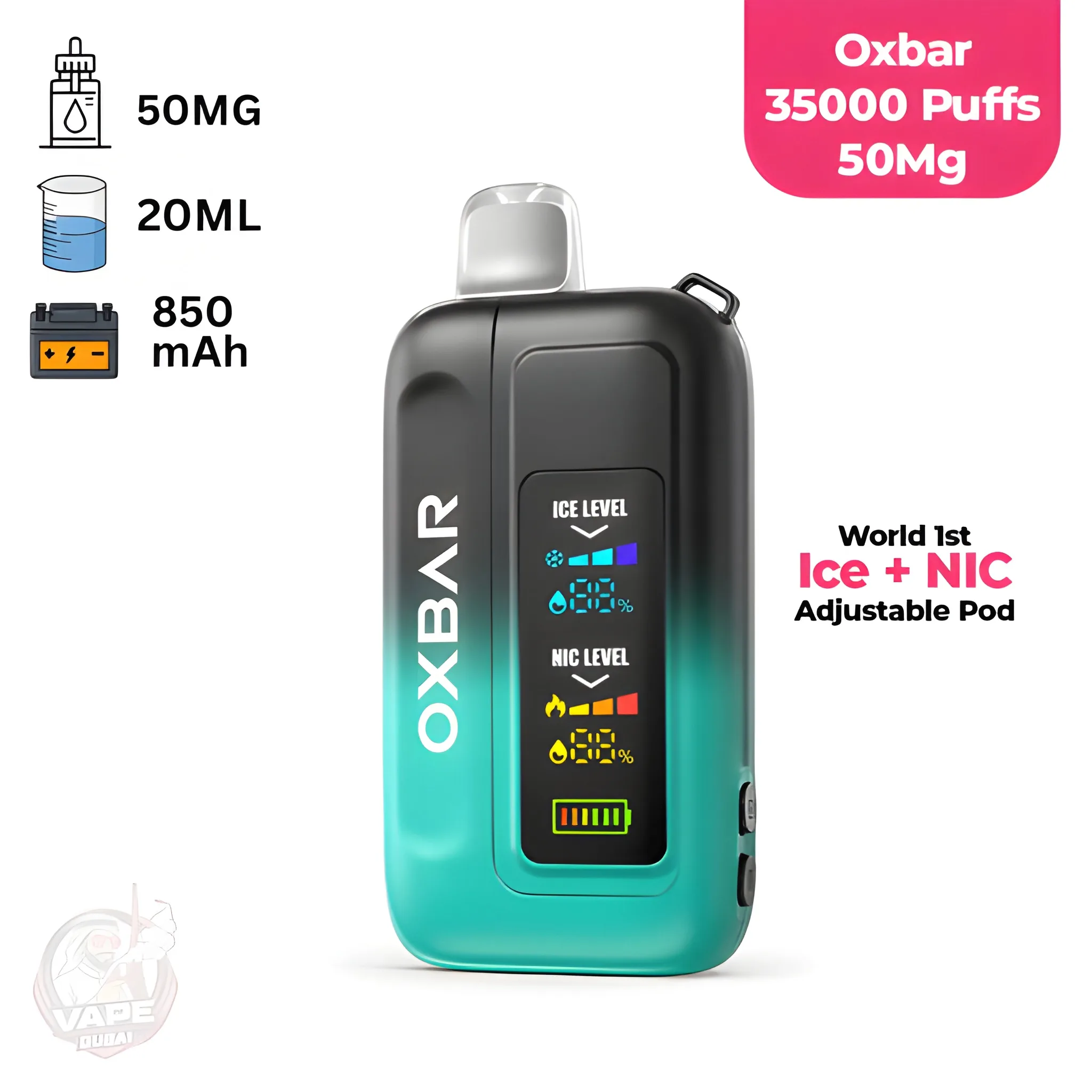 Oxbar 35000 Puffs Ice-Nic Control 50mg