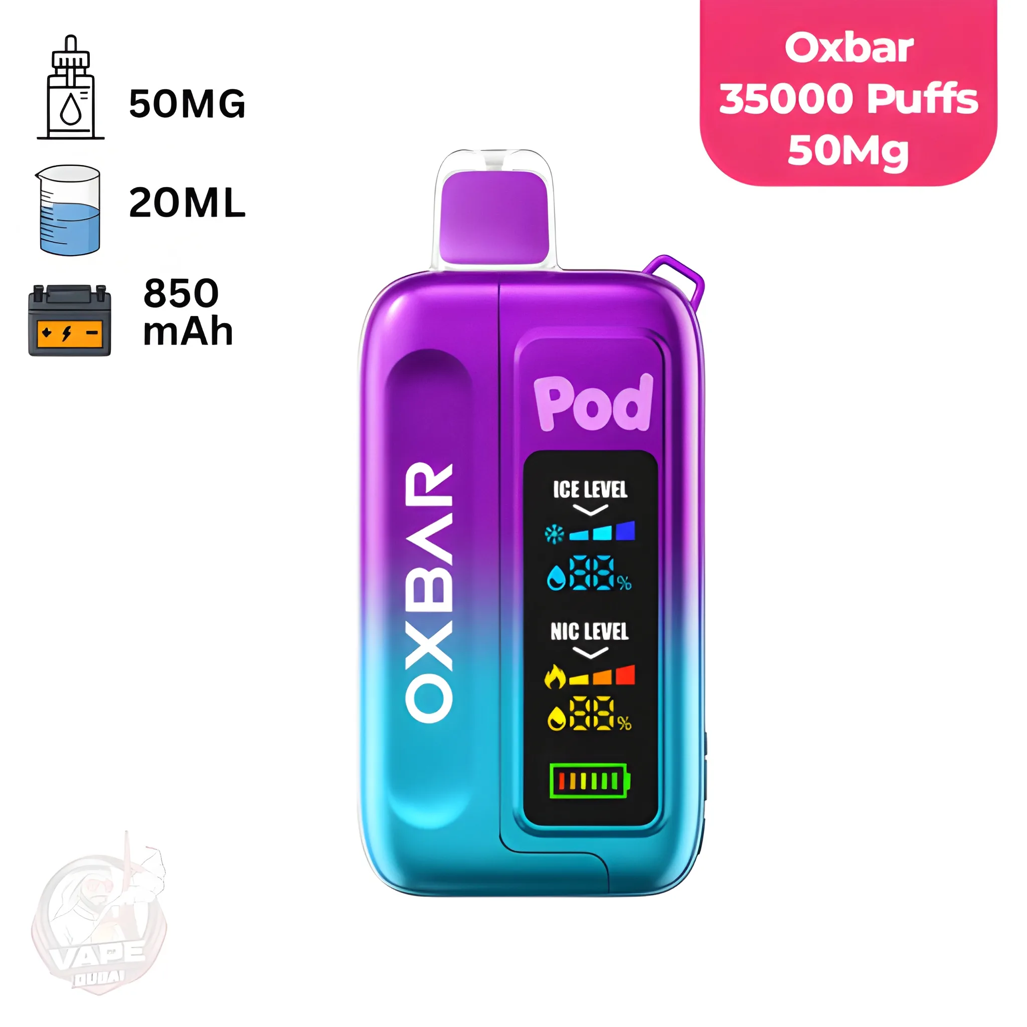Oxbar 35000 Puffs Ice-Nic Control 50mg