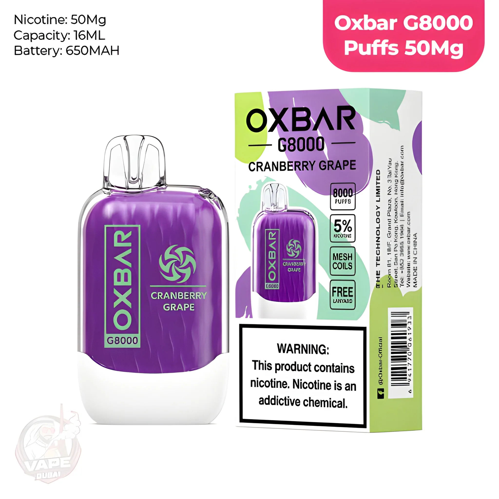 Oxbar G8000 Disposable Vape