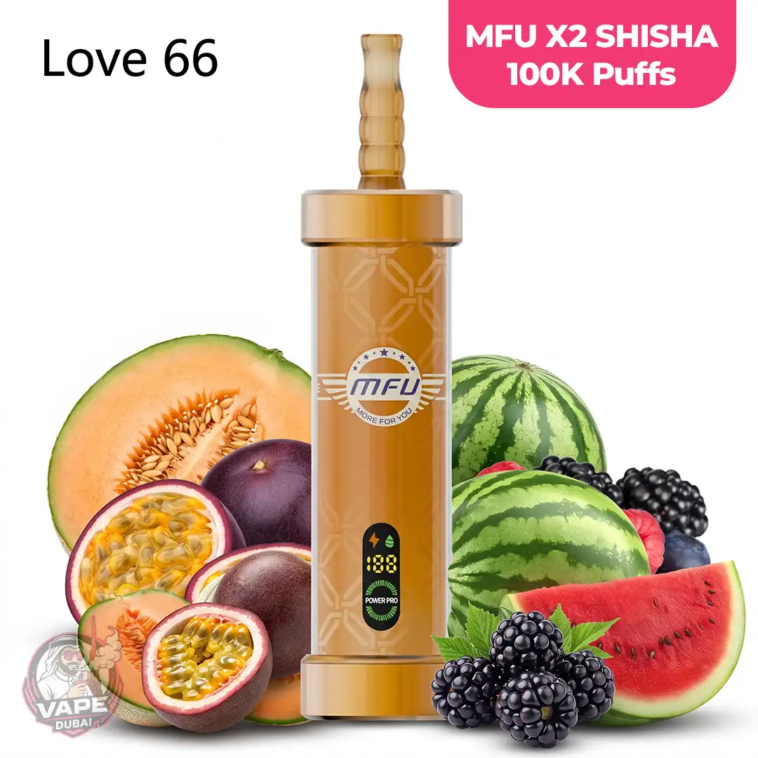 MFU X2 Shisha 100K Disposable Vape 5mg, Abu-Dhabi